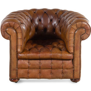 A Leather Upholstered Chesterfield