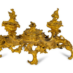 A Louis XV Style Gilt Bronze Inkwell 19th 2a920c