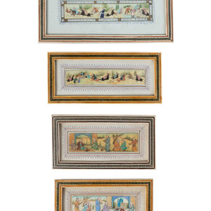 Four Persian Miniature Paintings Height 2a9258