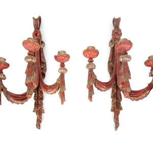 A Pair of Venetian Style Painted