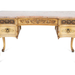 A Louis XV Style Carved, Painted and