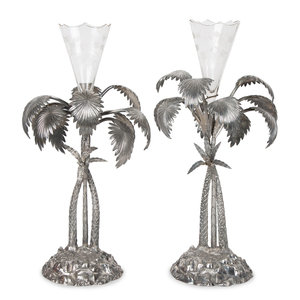 Pair of French Palm Tree Form Silvered 2a6c50