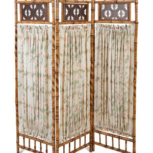 A Victorian Bamboo Three Panel 2a6c79