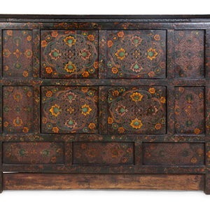 A Tibetan Lacquered and Tooled