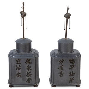 A Pair of Chinese Pewter Tea Canisters
19TH/20TH