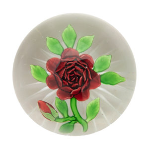 A Baccarat Thousand Petal Red Rose