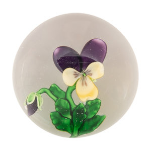 A Clichy Viola or Pansy and Bud Glass