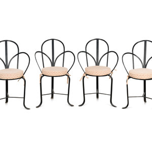 A Set of Four Steel Caf Chairs 20th 2a6ec5