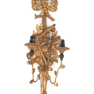 An Italian Giltwood Two-Light Sconce
Late