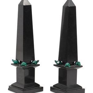 A Pair of Grand Tour Style Malachite