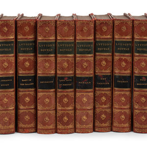 A Set of Eight Leather Bindings