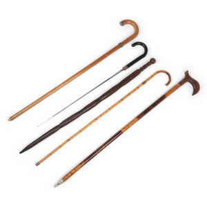 A Group of Five Cane Swords 19th 20th 2a6fb6