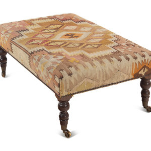 A Kilim Upholstered Ottoman 20th 2a7016