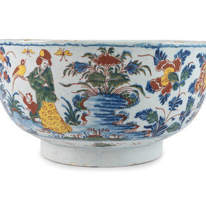 A Dutch Delft Polychrome Decorated and