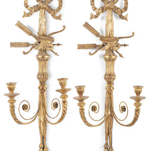 A Pair of George III Giltwood Eagle