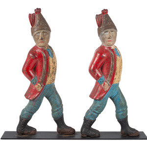 A Pair of Paint Decorated Cast-Iron