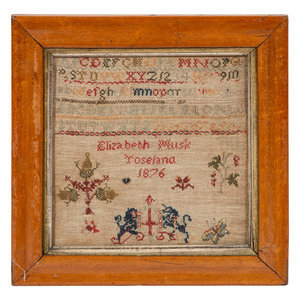 Four English Needlework Embroidered