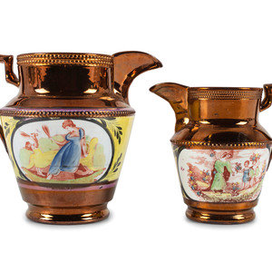 Two Copper Luster Jugs
Early 19th