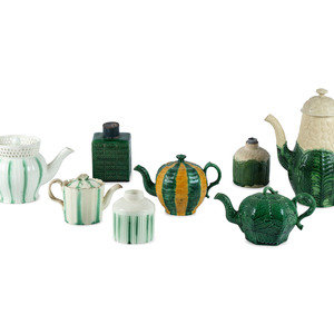 A Group of English Majolica Serving