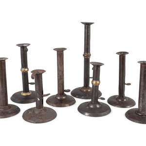 Eight Sheet Tin Hogscraper Candlesticks
19th