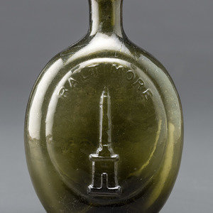 A Molded Glass Flask in Yellow Green 2a7137