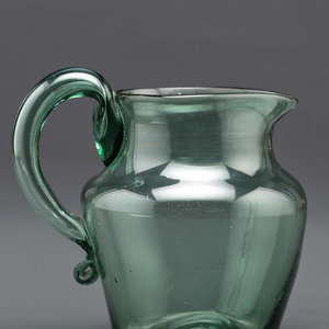 A New York Glass Pitcher in Green American  2a7141