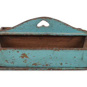 A Blue Painted Pine Cutlery Tray 19th 2a719b