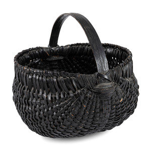 A Woven Buttocks Basket in Black