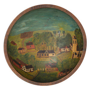 An American Paint Decorated Dough Bowl
19th