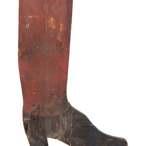 A Carved and Painted Wood Boot 2a71be