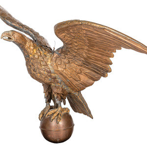 A Molded Copper and Zinc Gilt Eagle