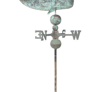 A Molded Copper Whale Weathervane Length 2a7210