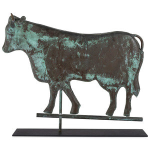 A Molded Copper Cow Form Weathervane Early 2a7211