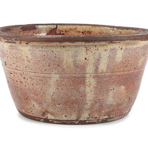 A Redware Bowl with Manganese Glaze 19th 2a723c