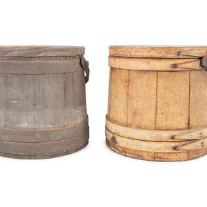 Two Lidded Firkins with Swing Handles Late 2a7244