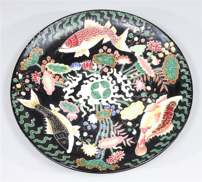 Chinese Famille Noire enameled