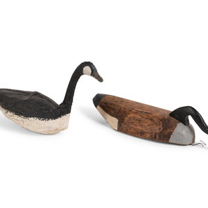 Two Canadian Goose Decoys Mid 20th 2a741d