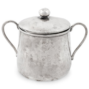 A Peruvian Silver Lidded Sugar