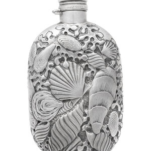 A Gorham Silver Sea Themed Flask with 2a7448