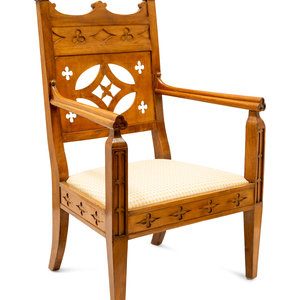 A Biedermeier Fruitwood Armchair
circa