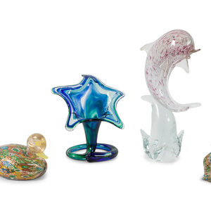 A Group of Four Murano Glass Objects 20th 2a7467