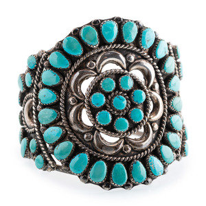 Navajo Silver and Turquoise Cluster 2a7587