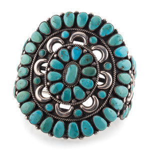 Navajo Silver and Turquoise Cluster 2a7588