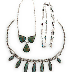 Navajo Silver and Turquoise Necklaces late 2a75a6