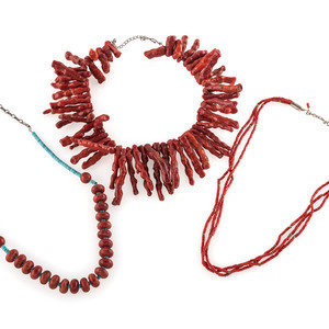 Southwestern style Coral Necklaces late 2a7613