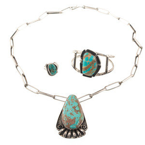 Navajo Silver and Turquoise Necklace  2a762e