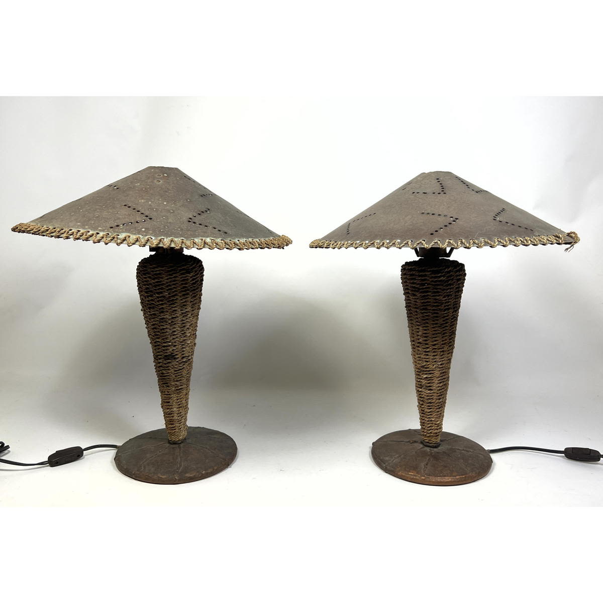 Pair French Table Lamps Copper 2a767e