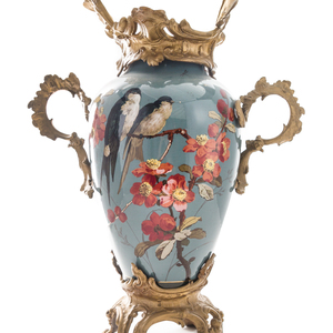 A French Gilt Bronze Mounted Ceramic