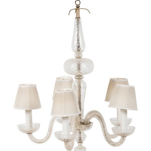 A Murano Glass Five-Light Chandelier
20th