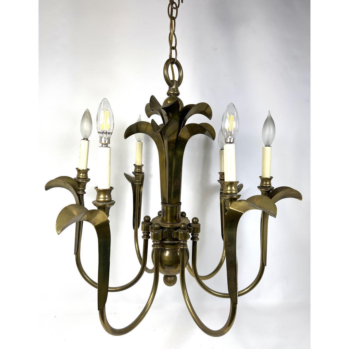 Vintage brass decorator chandelier.